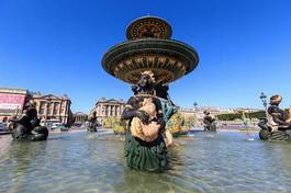Naklejka antyczny architektura lato francja fontanna
