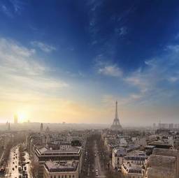 Fototapeta świt architektura miejski wieża niebo