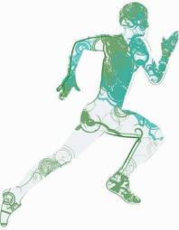 Plakat mężczyzna lekkoatletka wyścig ruch