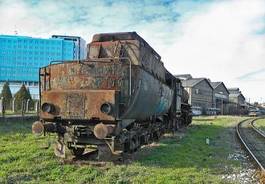 Fototapeta retro stary maszyna obraz lokomotywa parowa