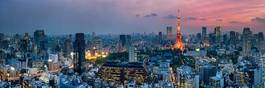 Naklejka japonia metropolia noc wieża