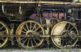 Fotoroleta vintage antyczny silnik lokomotywa