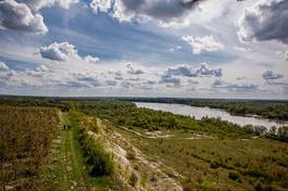 Fototapeta aerial view - vistula river near kazimierz dolny , poland