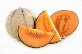 Naklejka jedzenie świeży owoc ciąć melon