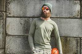 Fotoroleta mężczyzna fitness koszykówka piłka