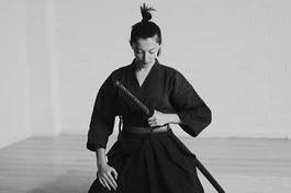 Naklejka sztuki walki japoński wschód japonia kobieta