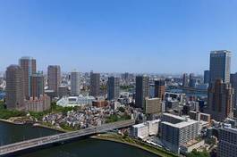 Naklejka tokio japoński miejski wieża niebo