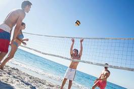 Plakat friends playing volleyball