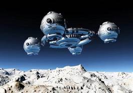 Obraz na płótnie krajobraz astronauta 3d niebo ilustracja