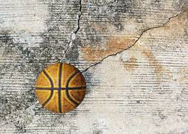 Naklejka sport koszykówka pomarańczowy uszkodzony szorstki