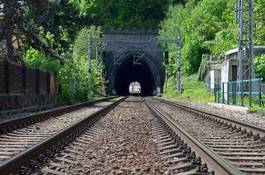 Naklejka transport stary tunel lokomotywa ruch