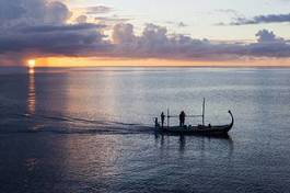 Naklejka natura wyspa malediwy morze łódź