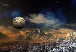 Naklejka natura kosmos sztuka księżyc planeta