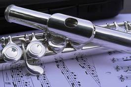 Naklejka muzyka flet instrument muzyczny notatka