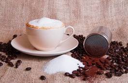 Naklejka napój cappucino kakao kawa młynek do kawy