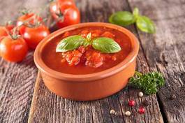 Fotoroleta pomidor zdrowy jedzenie świeży bazylia