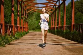 Naklejka kobieta jogging fitness ćwiczenie