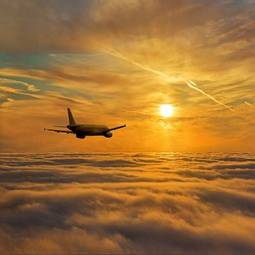 Fotoroleta airbus niebo widok odrzutowiec słońce