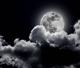 Naklejka noc północ księżyc chmura czarny