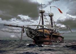 Plakat azjatycki niebo marynarki wojennej vintage sztorm