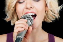 Obraz na płótnie kobieta karaoke muzyka jazz ludzie