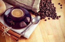 Obraz na płótnie filiżanka deser kawa retro jedzenie
