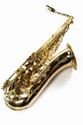 Fotoroleta saksofon na białym tle instrument muzyczny instrument dęty