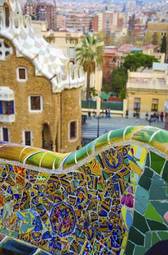 Naklejka sztuka miejski ludzie architektura barcelona