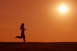 Fototapeta fitness niebo jogging kobieta zmierzch