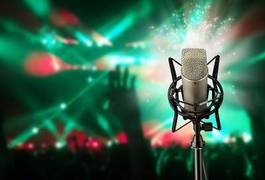 Naklejka mikrofon muzyka nowoczesny karaoke