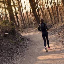 Fotoroleta ćwiczenie jogging natura jesień sportowy