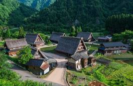 Naklejka japonia wieś krajobraz architektura światowa spuścizna