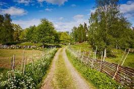 Naklejka szwecja vintage wieś ładny pejzaż