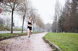 Naklejka jogging lekkoatletka sport fitness kobieta