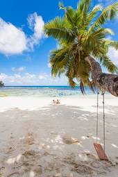 Obraz na płótnie plaża słońce wyspa tropikalny palma