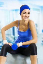 Plakat kobieta siłownia sport ćwiczenie dziewczynka