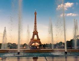 Fotoroleta niebo wieża stary francja fontanna