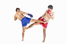 Naklejka mężczyzna sport azjatycki kick-boxing boks