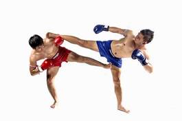 Naklejka mężczyzna kick-boxing sztuki walki