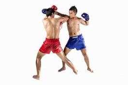 Naklejka bokser kick-boxing azjatycki sport ćwiczenie