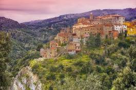 Obraz na płótnie wioska toskania góra livorno