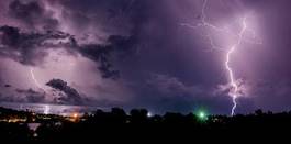 Naklejka  thunderstorm with lightning bolts on the thai island