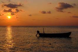 Fototapeta łódź krajobraz malediwy podświetleniem wakacje
