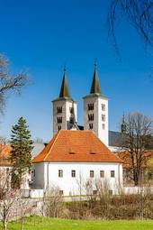 Plakat widok kościół czechy architektura europa