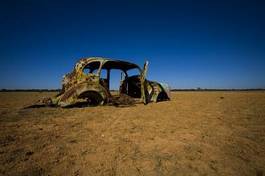 Plakat pustynia samochód australia suchy erozja