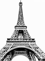 Fotoroleta francja wieża ilustracja paris szkic