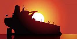 Plakat morze olej statek piractwa