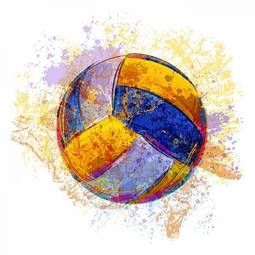 Naklejka siatkówka sztuka kompozycja sport piłka