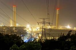 Plakat power station at night