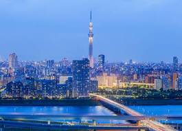 Fotoroleta azjatycki azja noc wieża śródmieście